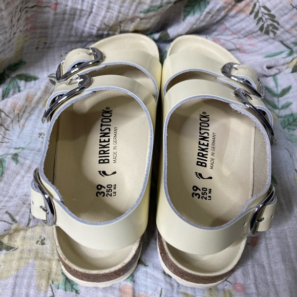Birkenstock Milano Big Buckle High Shine Butter Sandals Size EU 39 US 8/8.5 - Picture 3 of 7